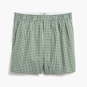 J. Crew Factory Men's 100% Cotton Woven Boxers Shorts CA911 Green Size S NWT